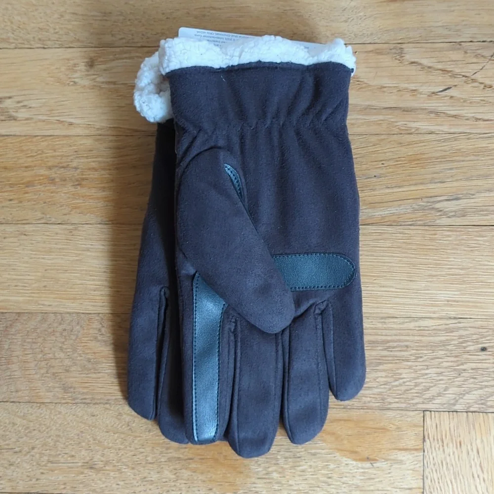 Isotoner Lead Microsuede smarTouch smartDri Sherpa Lined Gloves Size L/XL
